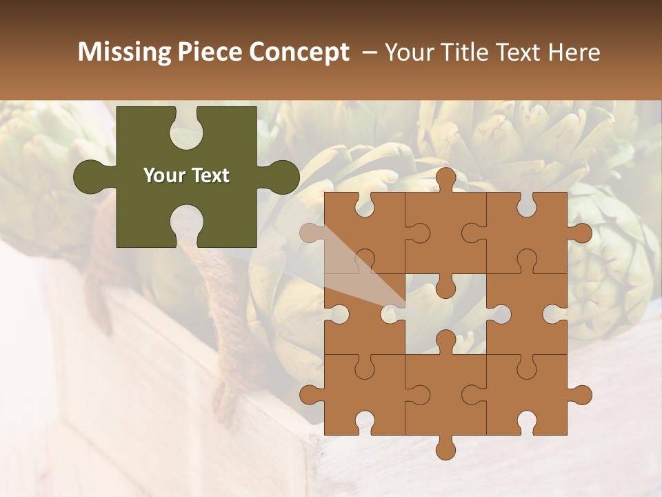 A Bunch Of Green Artichokes In A Wooden Box PowerPoint Template