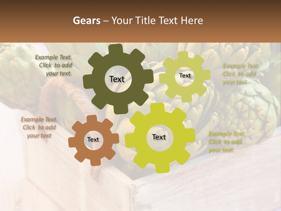 A Bunch Of Green Artichokes In A Wooden Box PowerPoint Template