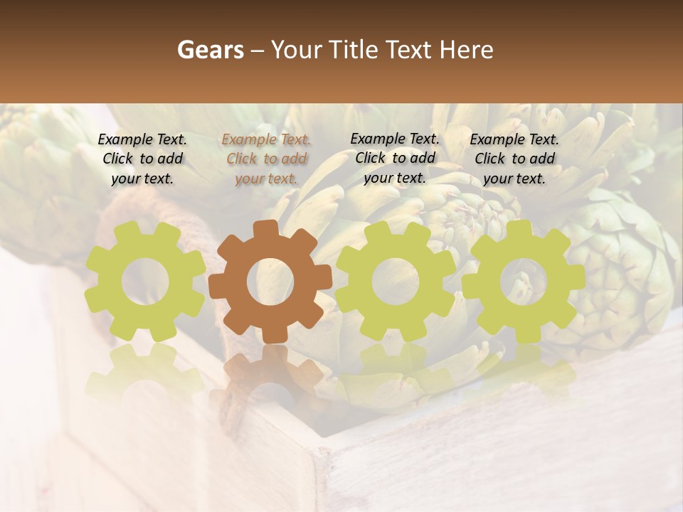 A Bunch Of Green Artichokes In A Wooden Box PowerPoint Template