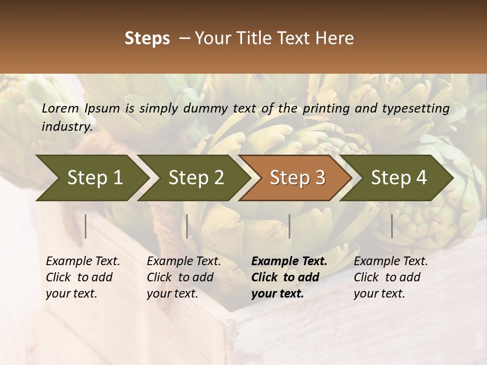 A Bunch Of Green Artichokes In A Wooden Box PowerPoint Template