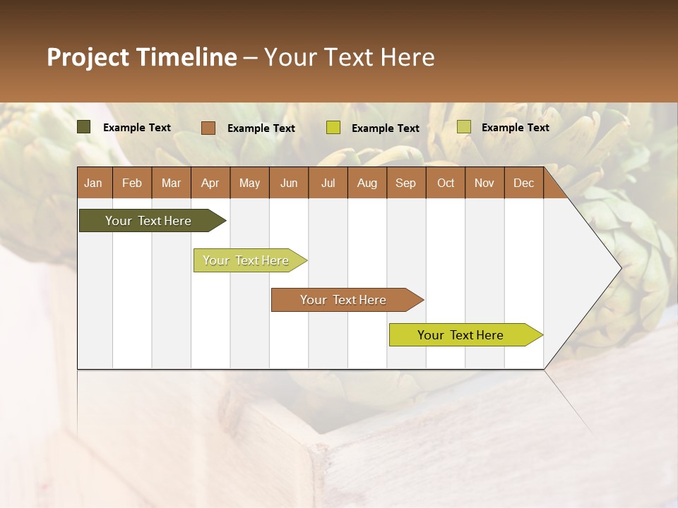 A Bunch Of Green Artichokes In A Wooden Box PowerPoint Template
