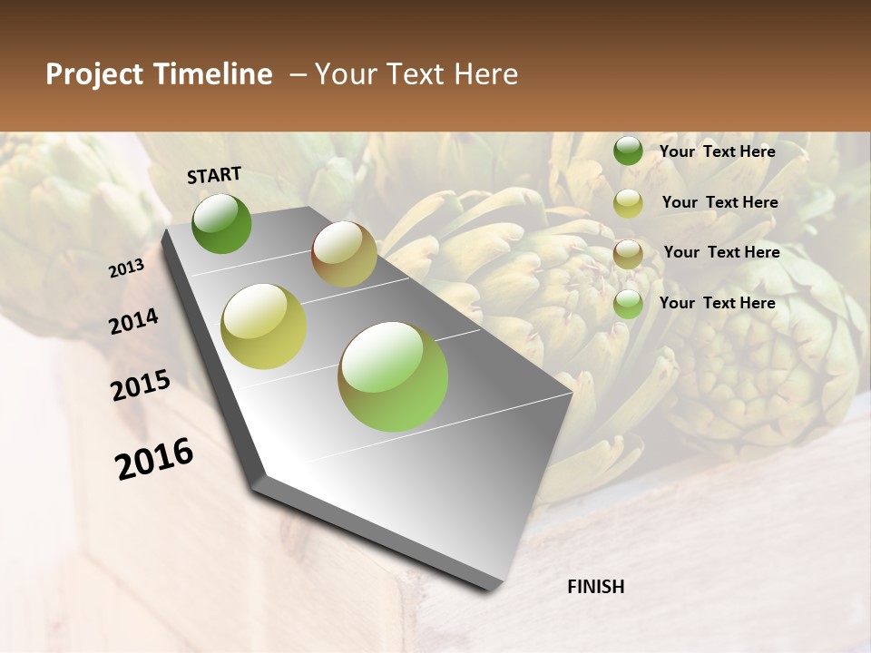 A Bunch Of Green Artichokes In A Wooden Box PowerPoint Template