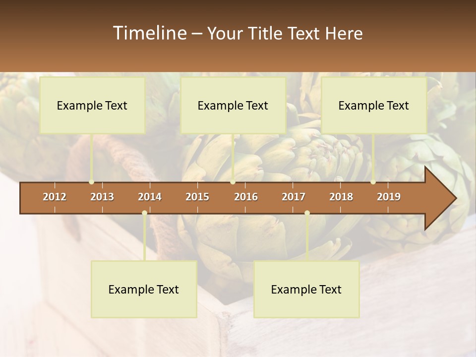 A Bunch Of Green Artichokes In A Wooden Box PowerPoint Template