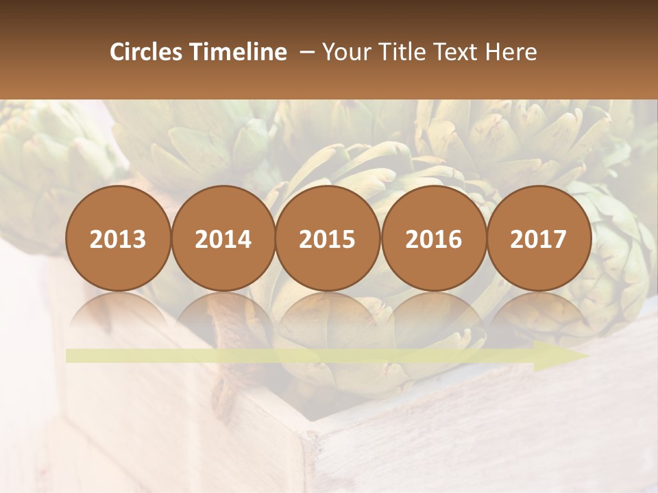 A Bunch Of Green Artichokes In A Wooden Box PowerPoint Template