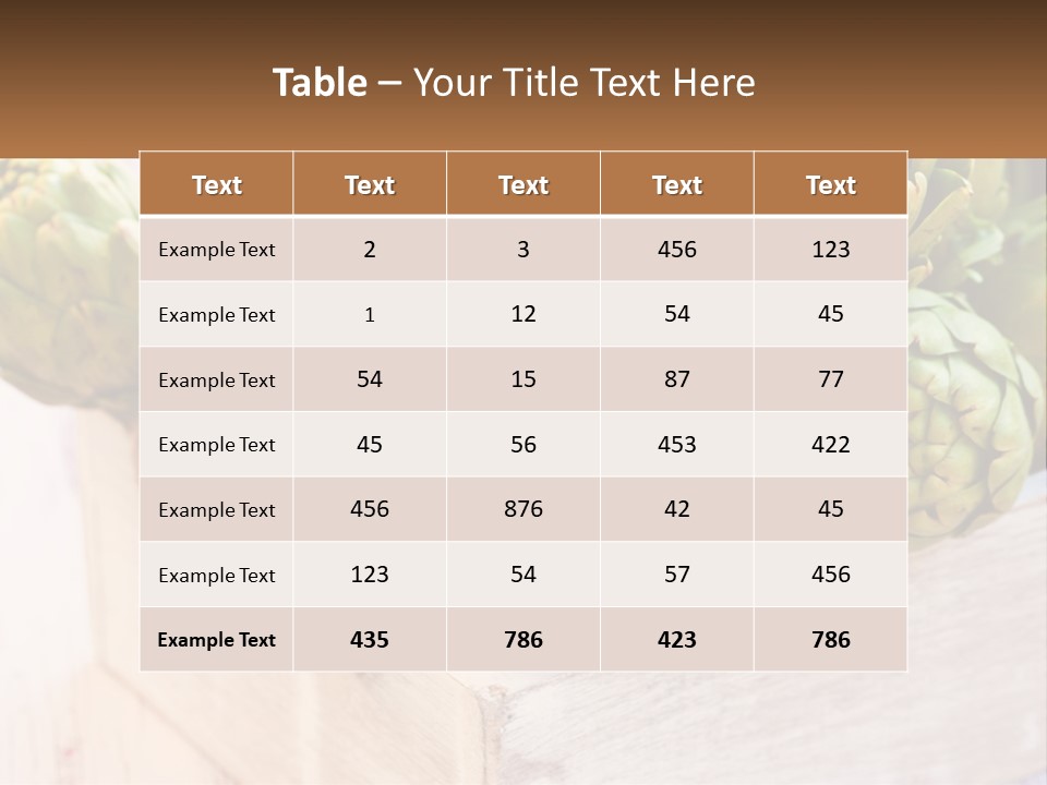 A Bunch Of Green Artichokes In A Wooden Box PowerPoint Template