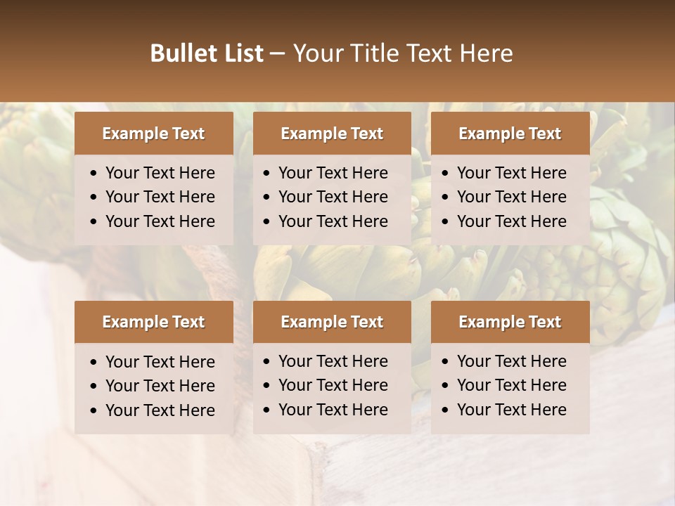 A Bunch Of Green Artichokes In A Wooden Box PowerPoint Template