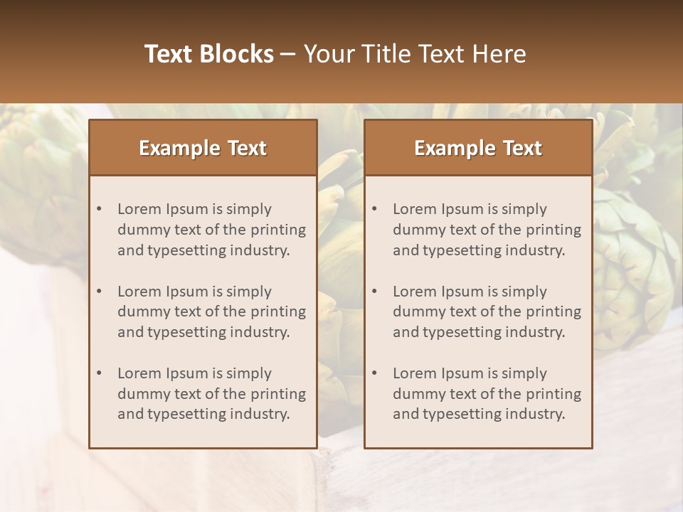 A Bunch Of Green Artichokes In A Wooden Box PowerPoint Template