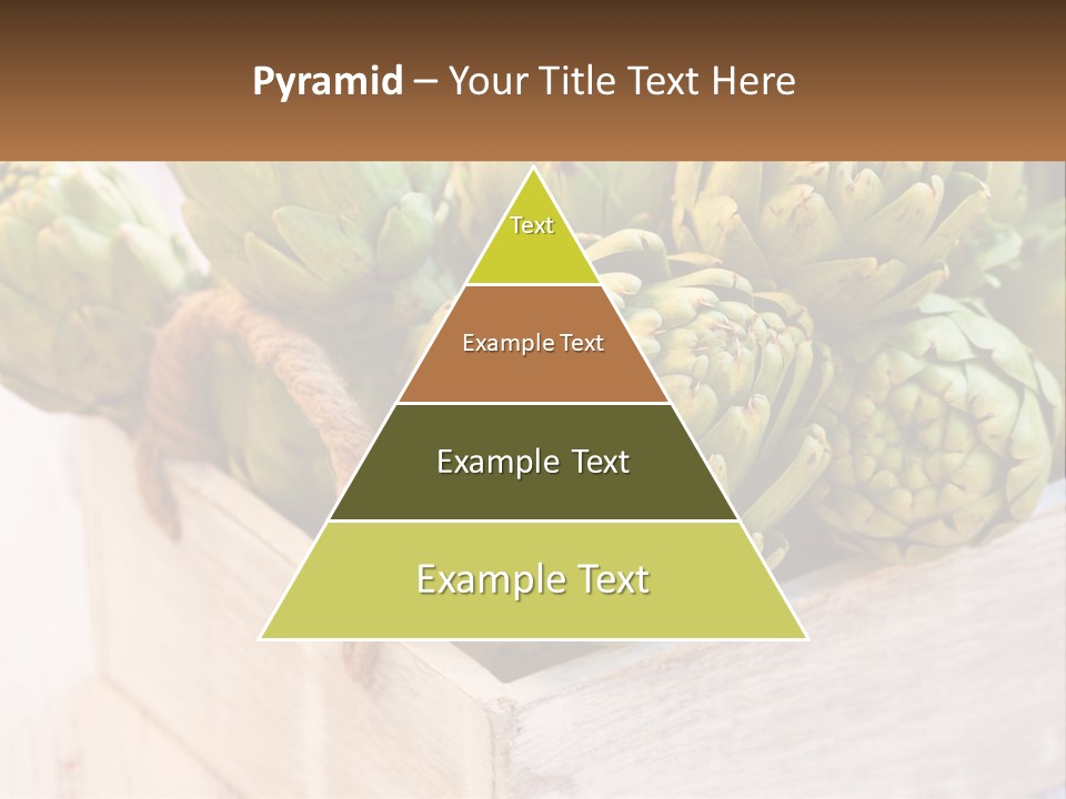 A Bunch Of Green Artichokes In A Wooden Box PowerPoint Template