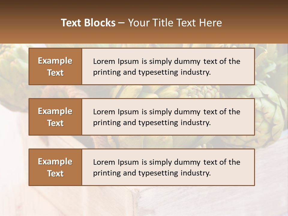 A Bunch Of Green Artichokes In A Wooden Box PowerPoint Template
