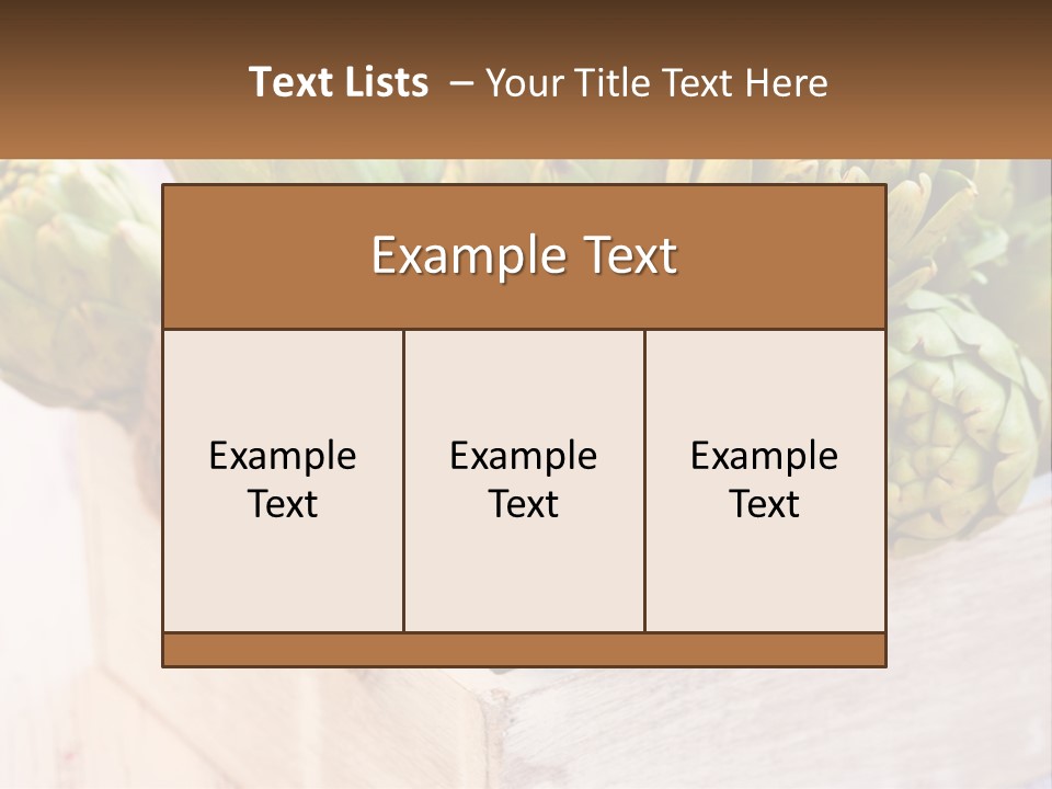 A Bunch Of Green Artichokes In A Wooden Box PowerPoint Template