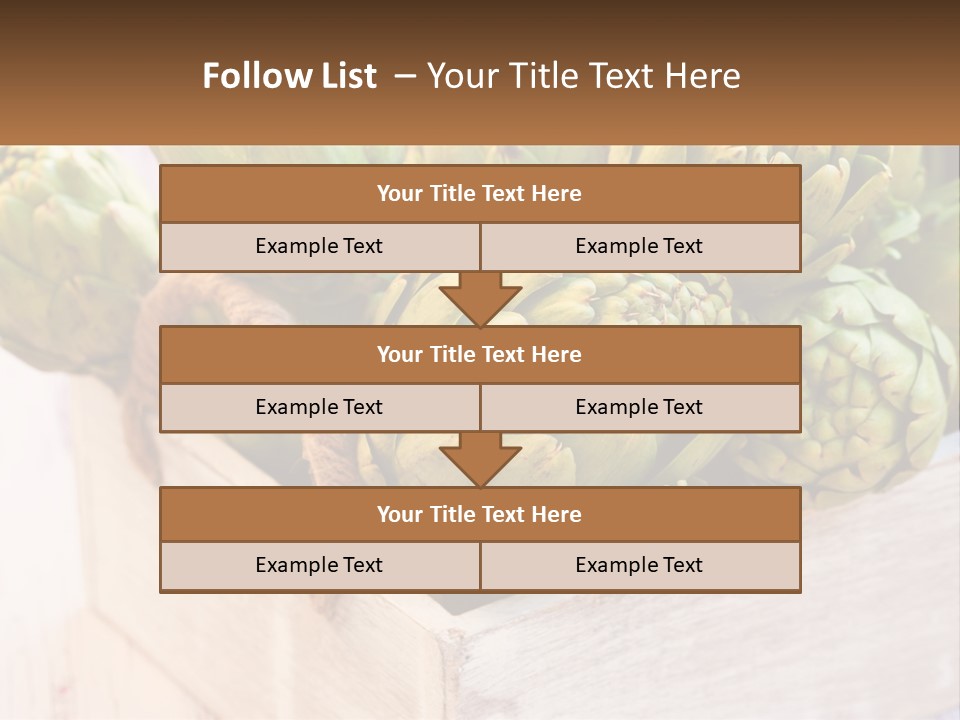 A Bunch Of Green Artichokes In A Wooden Box PowerPoint Template