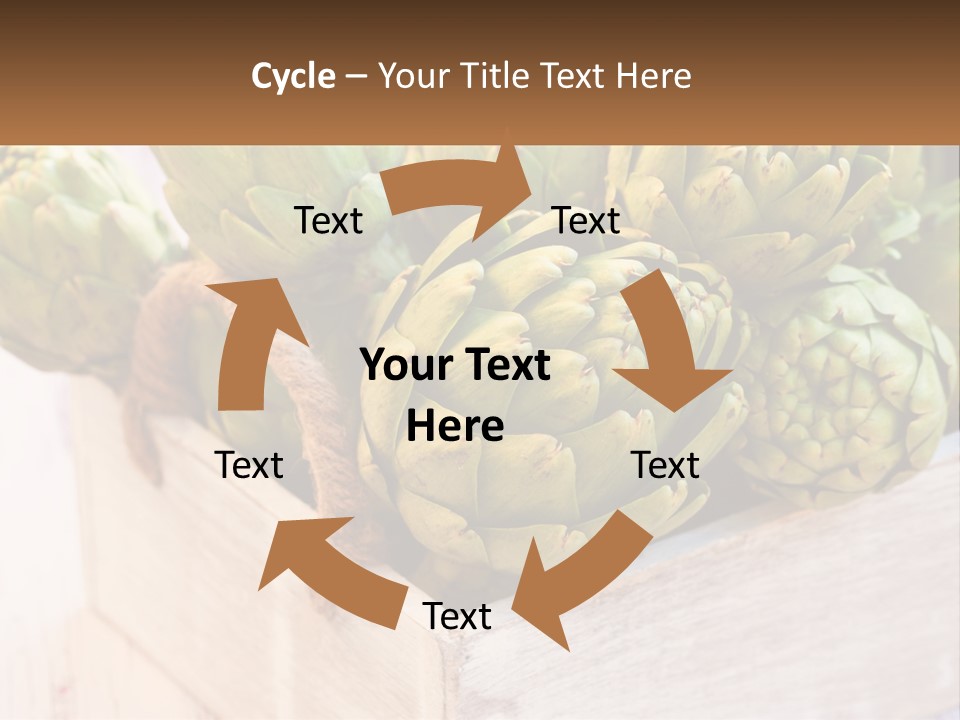 A Bunch Of Green Artichokes In A Wooden Box PowerPoint Template