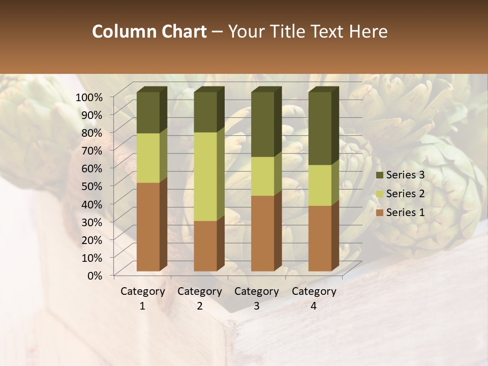 A Bunch Of Green Artichokes In A Wooden Box PowerPoint Template