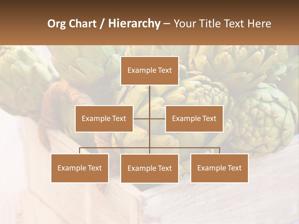 A Bunch Of Green Artichokes In A Wooden Box PowerPoint Template