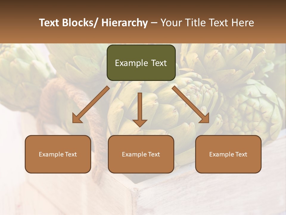 A Bunch Of Green Artichokes In A Wooden Box PowerPoint Template