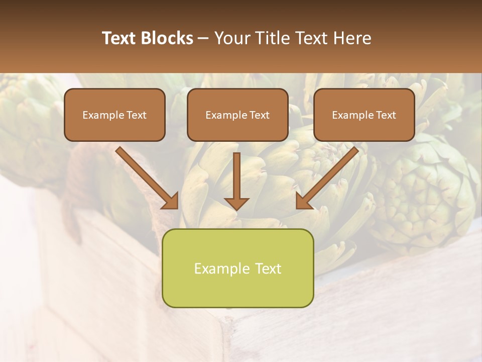 A Bunch Of Green Artichokes In A Wooden Box PowerPoint Template