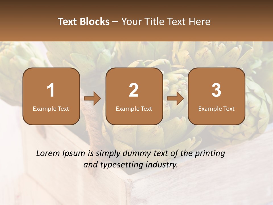 A Bunch Of Green Artichokes In A Wooden Box PowerPoint Template