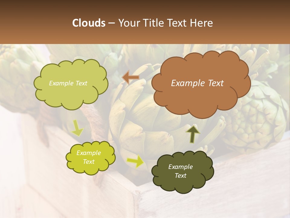 A Bunch Of Green Artichokes In A Wooden Box PowerPoint Template