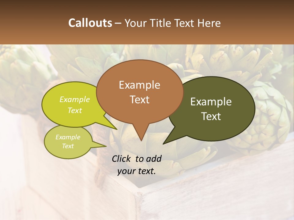 A Bunch Of Green Artichokes In A Wooden Box PowerPoint Template
