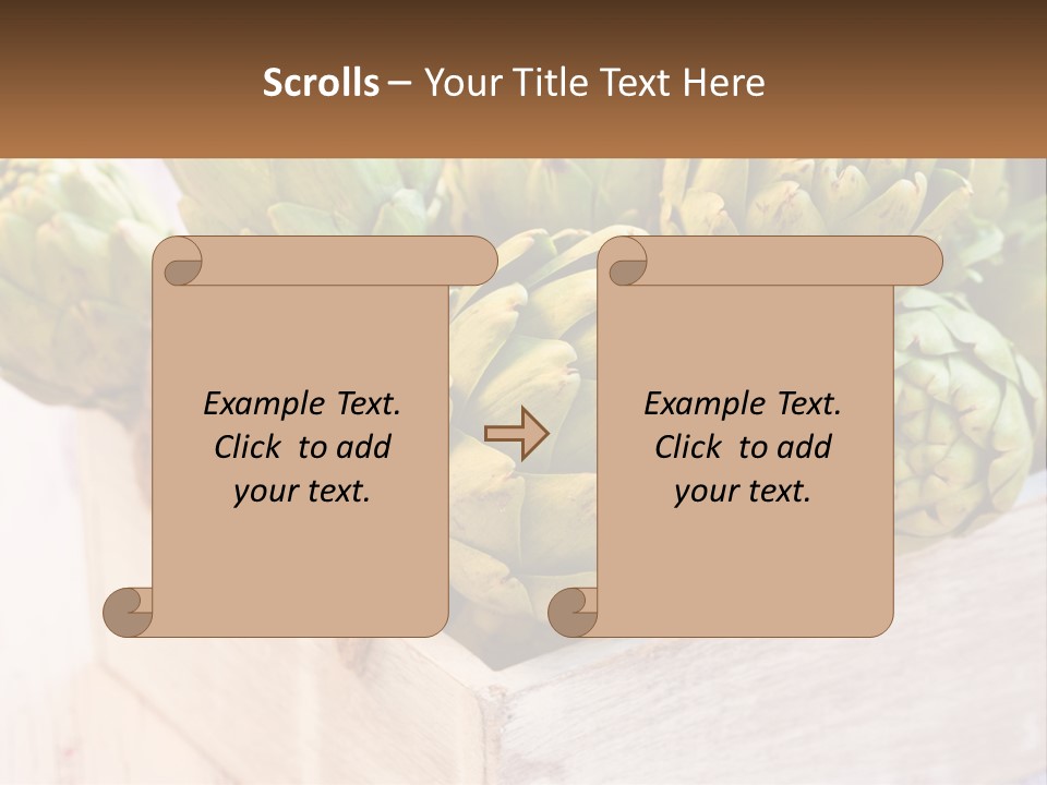 A Bunch Of Green Artichokes In A Wooden Box PowerPoint Template