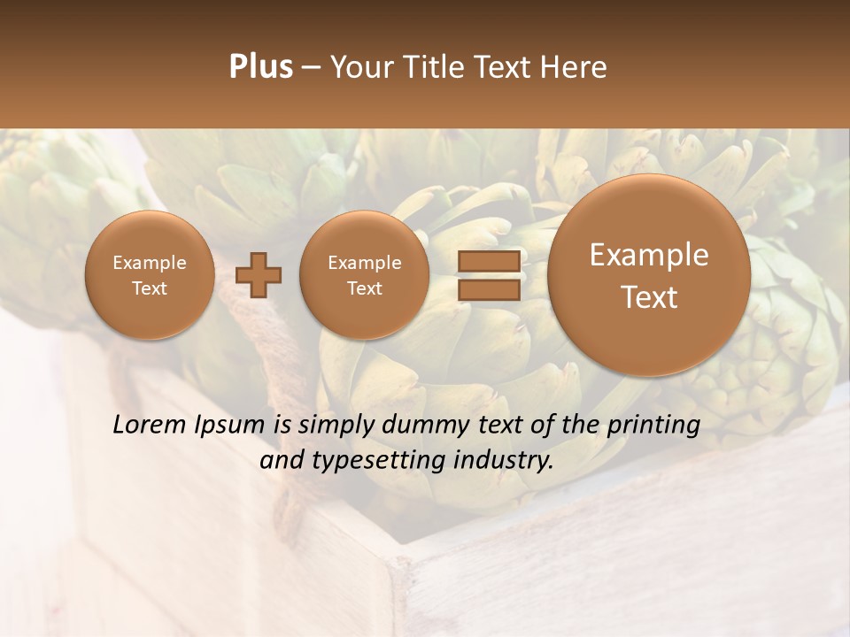 A Bunch Of Green Artichokes In A Wooden Box PowerPoint Template