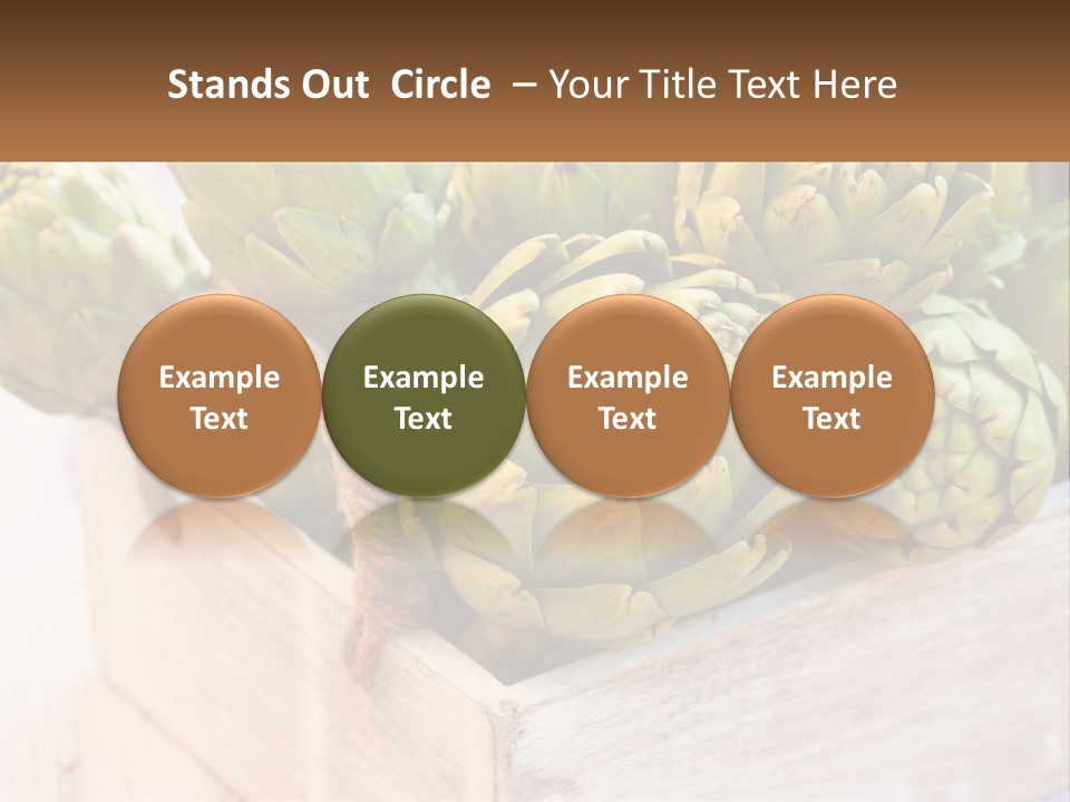 A Bunch Of Green Artichokes In A Wooden Box PowerPoint Template