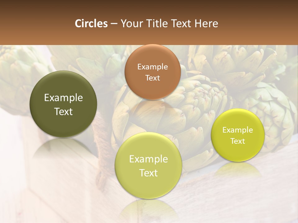 A Bunch Of Green Artichokes In A Wooden Box PowerPoint Template