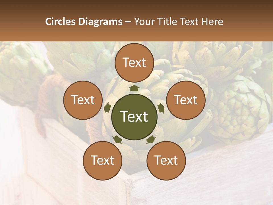 A Bunch Of Green Artichokes In A Wooden Box PowerPoint Template