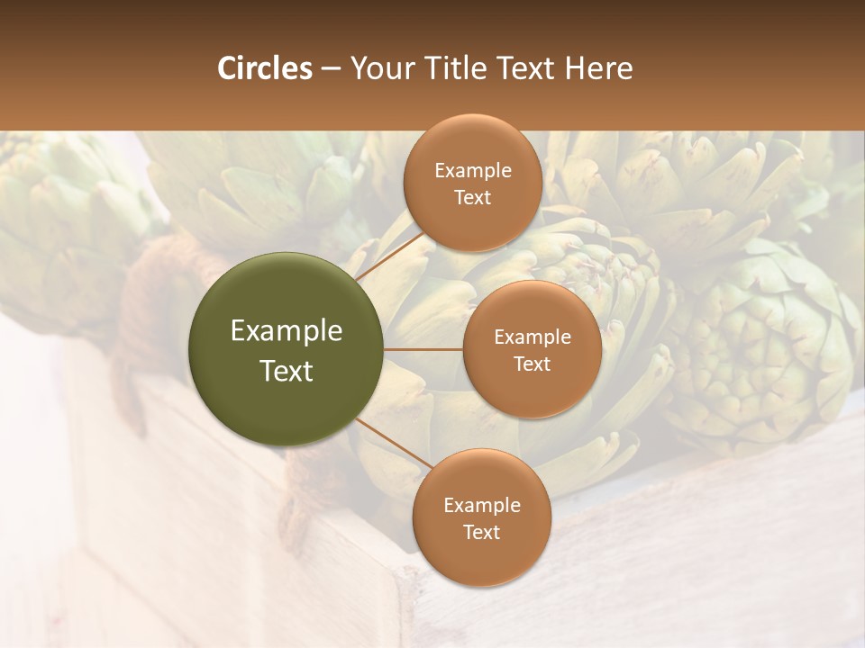A Bunch Of Green Artichokes In A Wooden Box PowerPoint Template