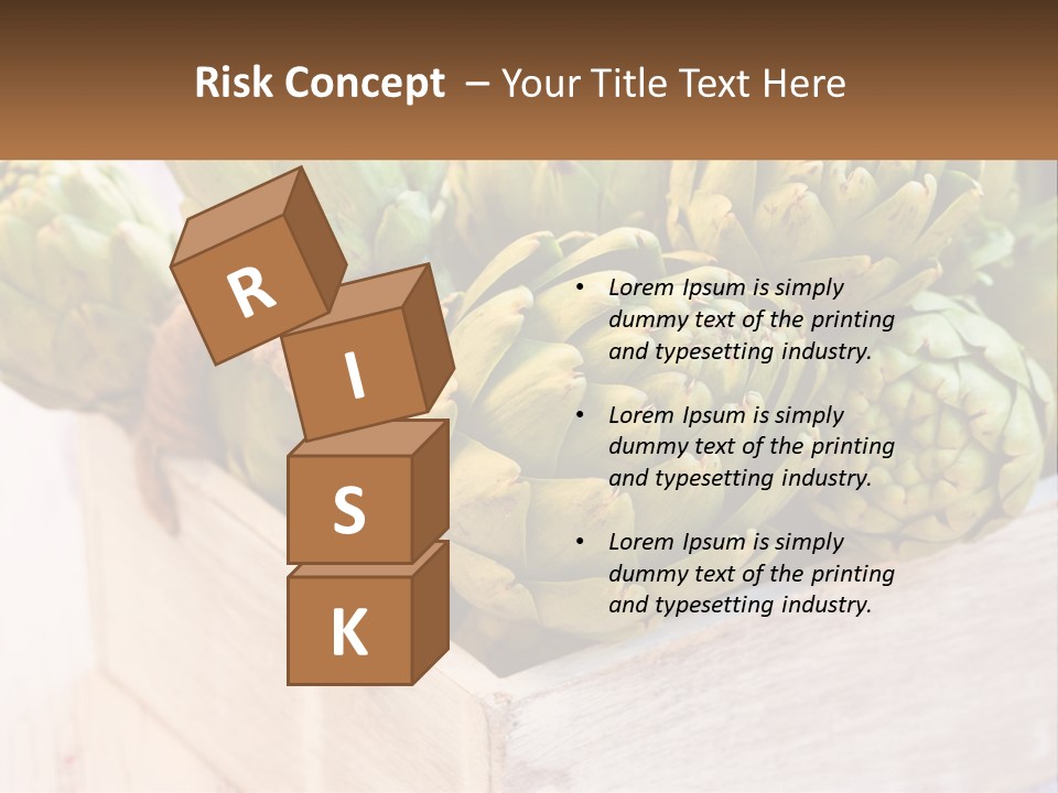 A Bunch Of Green Artichokes In A Wooden Box PowerPoint Template