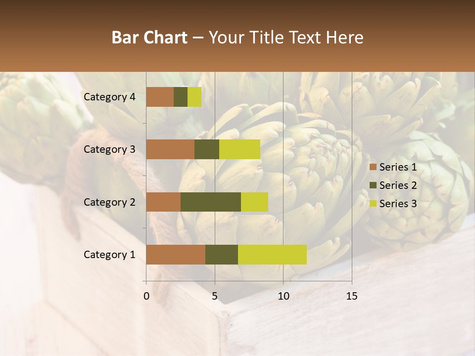 A Bunch Of Green Artichokes In A Wooden Box PowerPoint Template