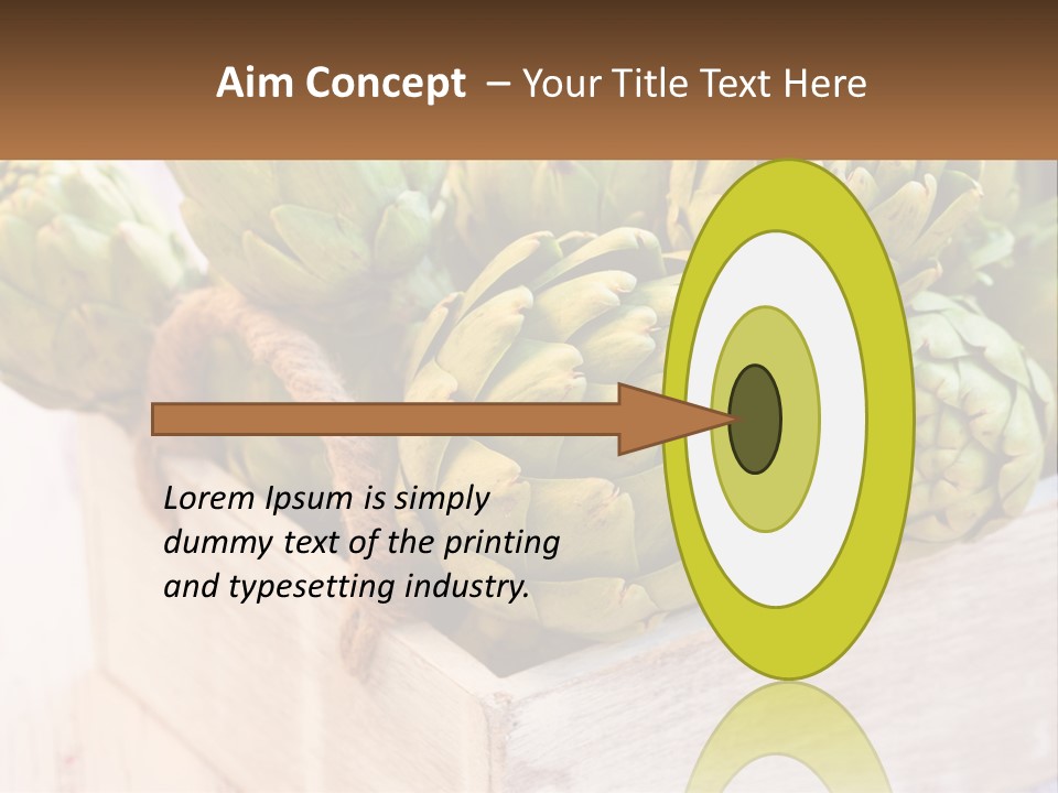 A Bunch Of Green Artichokes In A Wooden Box PowerPoint Template