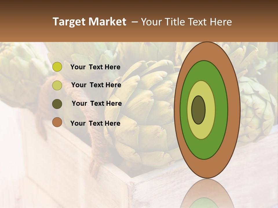 A Bunch Of Green Artichokes In A Wooden Box PowerPoint Template