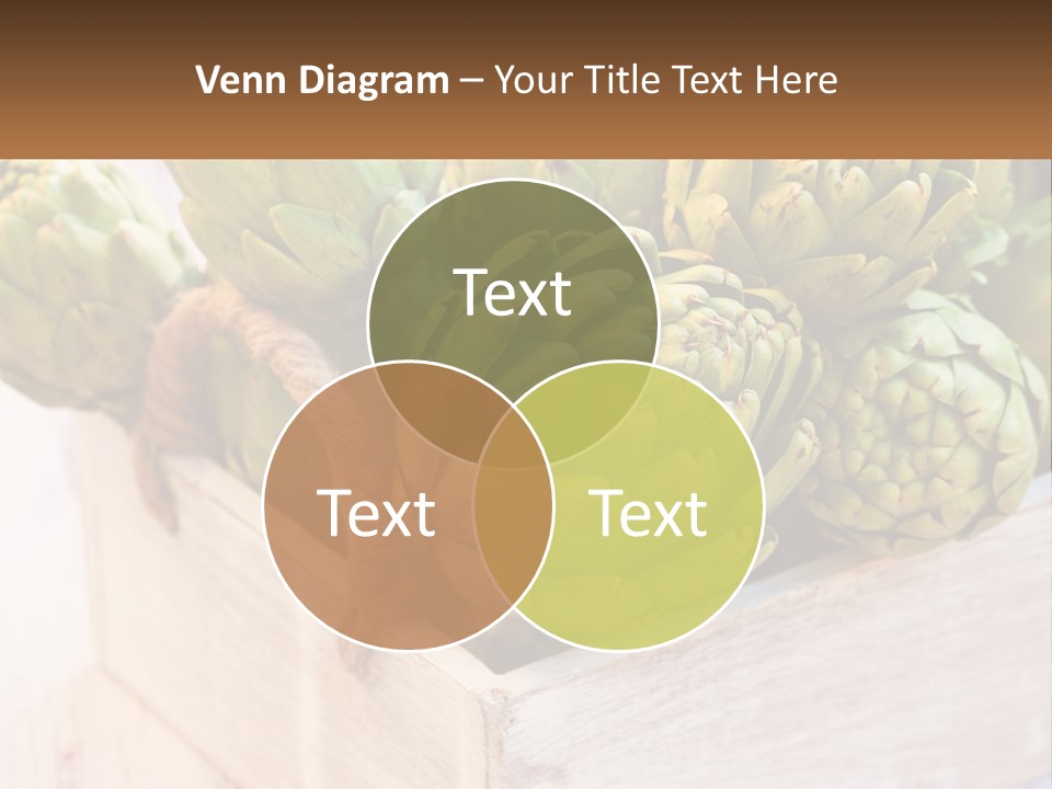 A Bunch Of Green Artichokes In A Wooden Box PowerPoint Template
