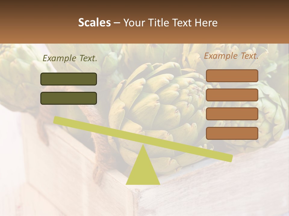 A Bunch Of Green Artichokes In A Wooden Box PowerPoint Template