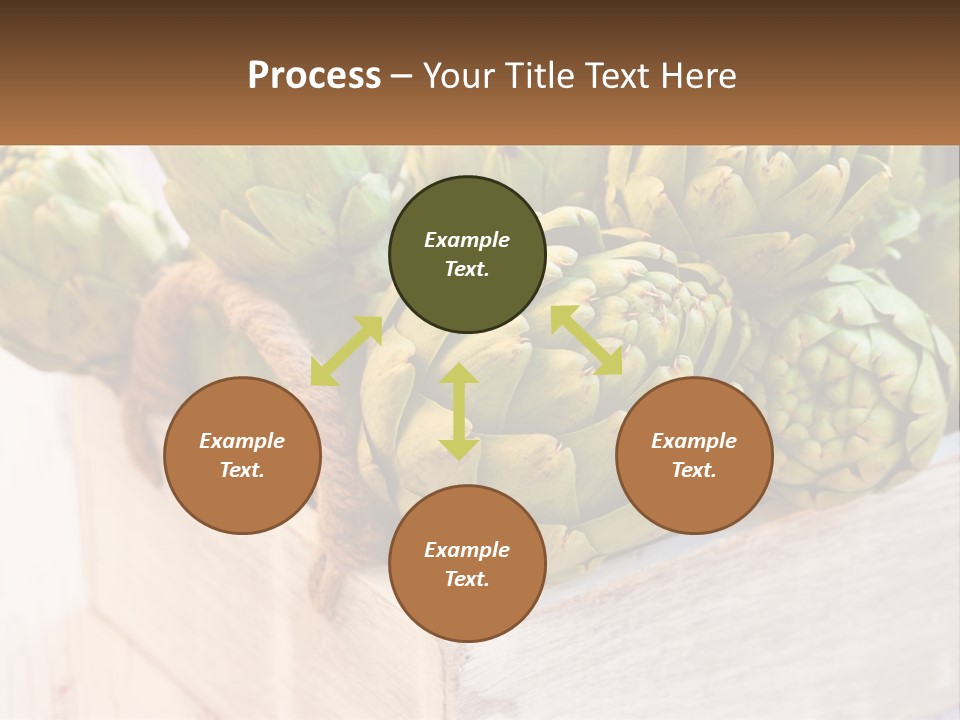 A Bunch Of Green Artichokes In A Wooden Box PowerPoint Template