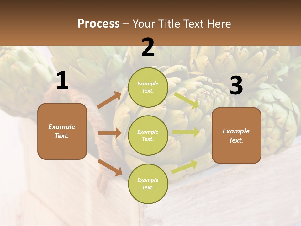 A Bunch Of Green Artichokes In A Wooden Box PowerPoint Template