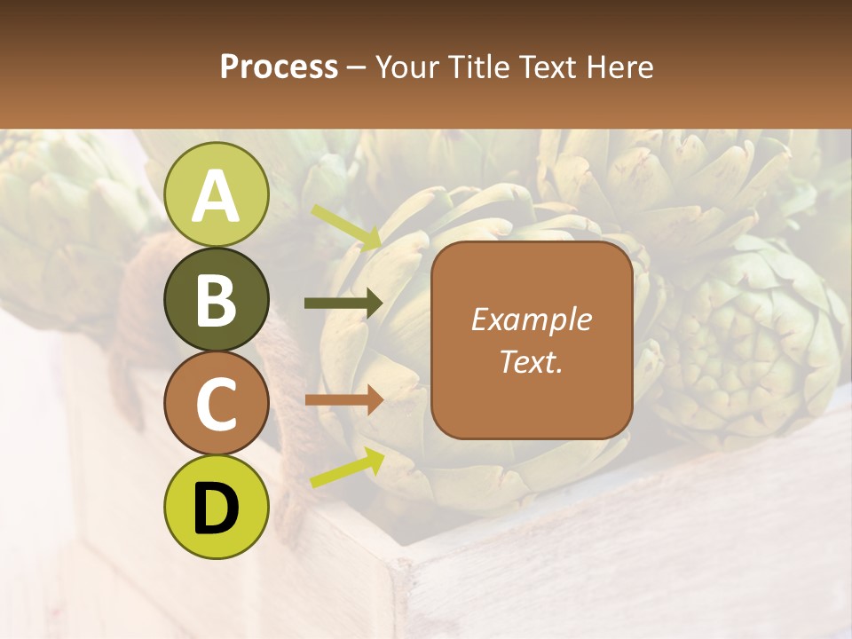 A Bunch Of Green Artichokes In A Wooden Box PowerPoint Template