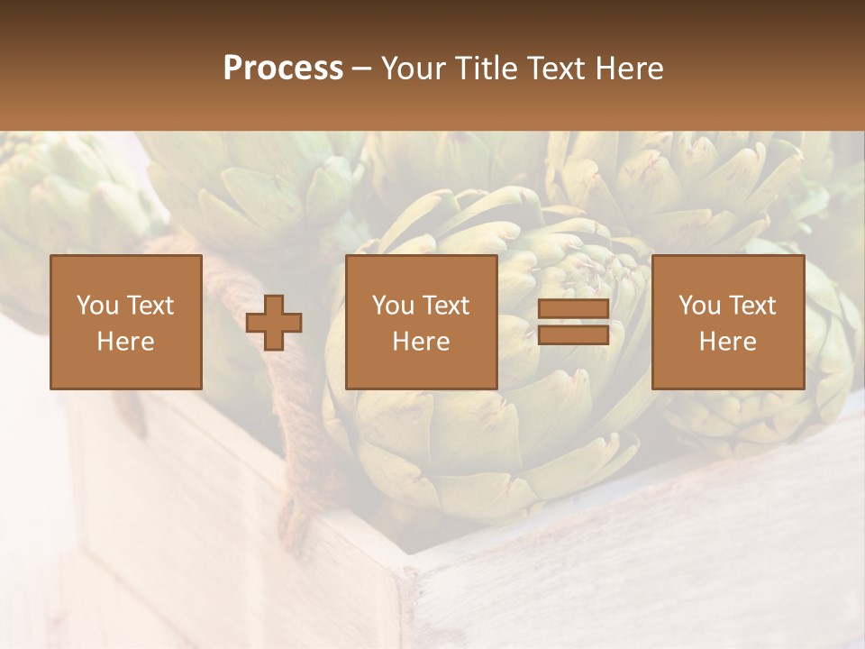A Bunch Of Green Artichokes In A Wooden Box PowerPoint Template