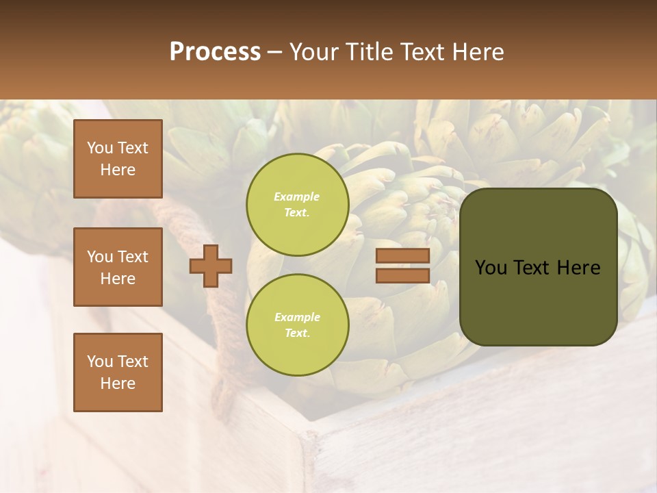 A Bunch Of Green Artichokes In A Wooden Box PowerPoint Template