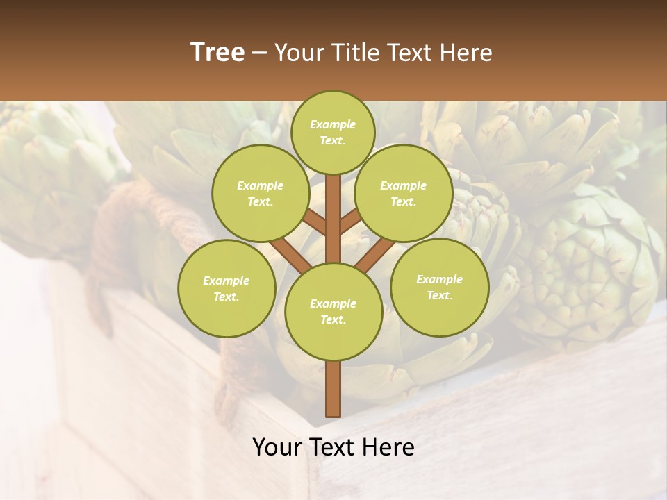 A Bunch Of Green Artichokes In A Wooden Box PowerPoint Template