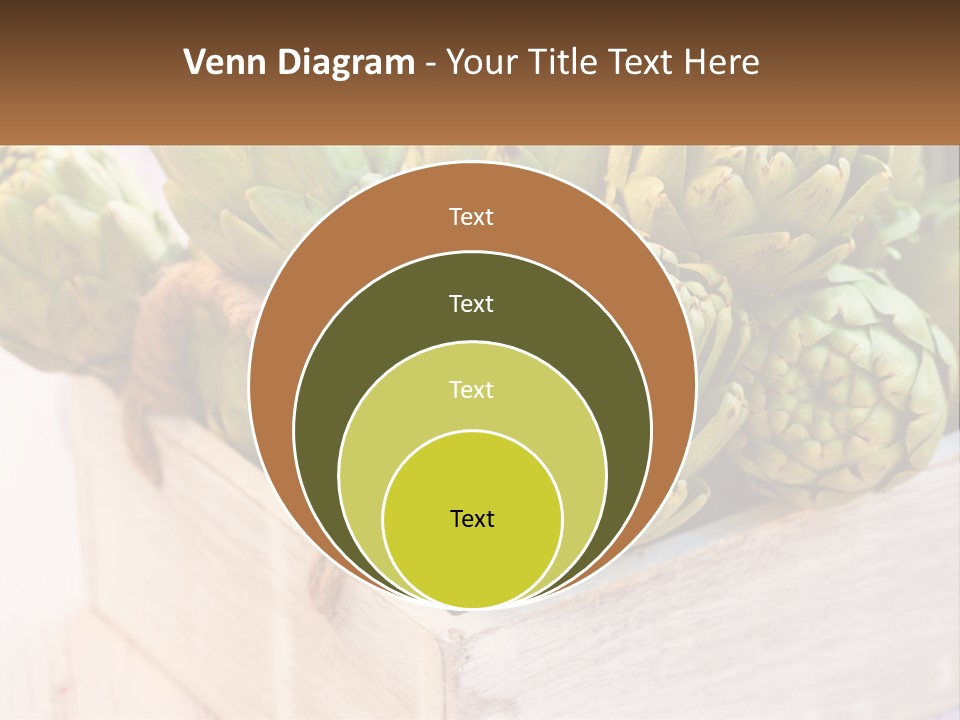 A Bunch Of Green Artichokes In A Wooden Box PowerPoint Template