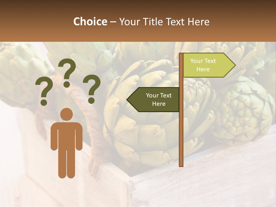 A Bunch Of Green Artichokes In A Wooden Box PowerPoint Template
