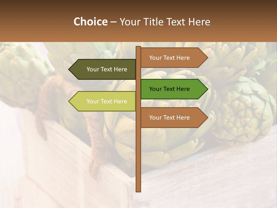 A Bunch Of Green Artichokes In A Wooden Box PowerPoint Template