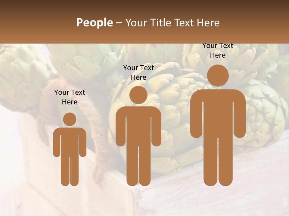 A Bunch Of Green Artichokes In A Wooden Box PowerPoint Template