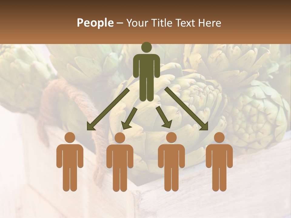 A Bunch Of Green Artichokes In A Wooden Box PowerPoint Template