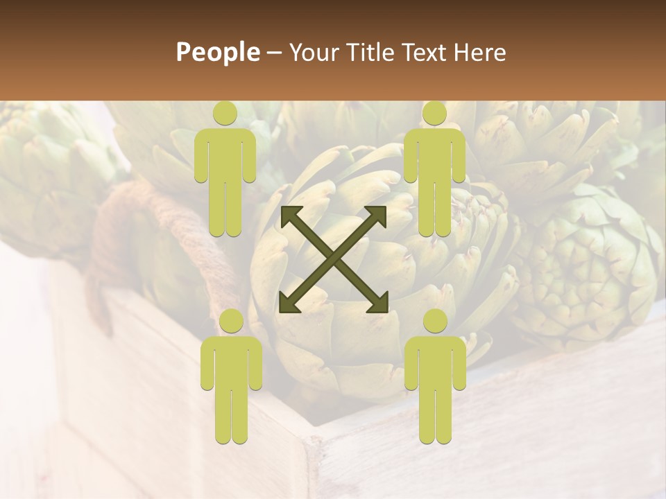 A Bunch Of Green Artichokes In A Wooden Box PowerPoint Template