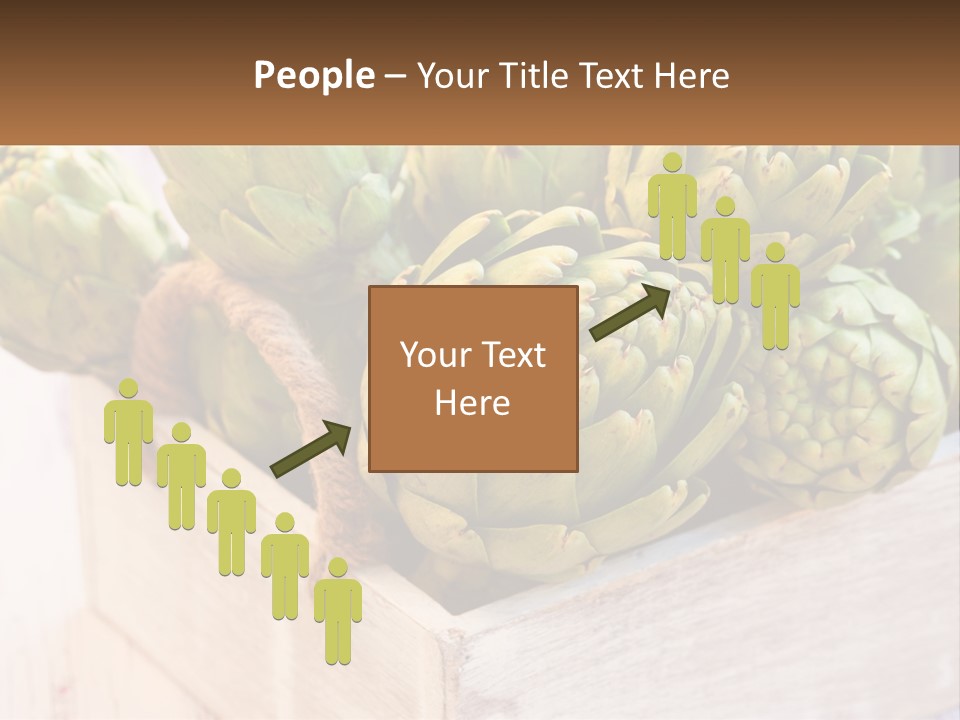 A Bunch Of Green Artichokes In A Wooden Box PowerPoint Template
