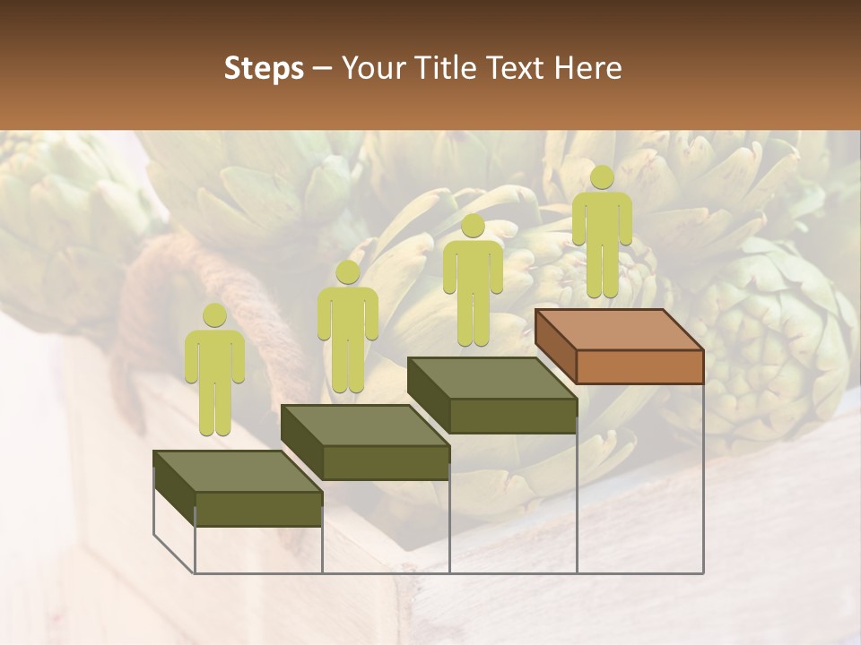 A Bunch Of Green Artichokes In A Wooden Box PowerPoint Template