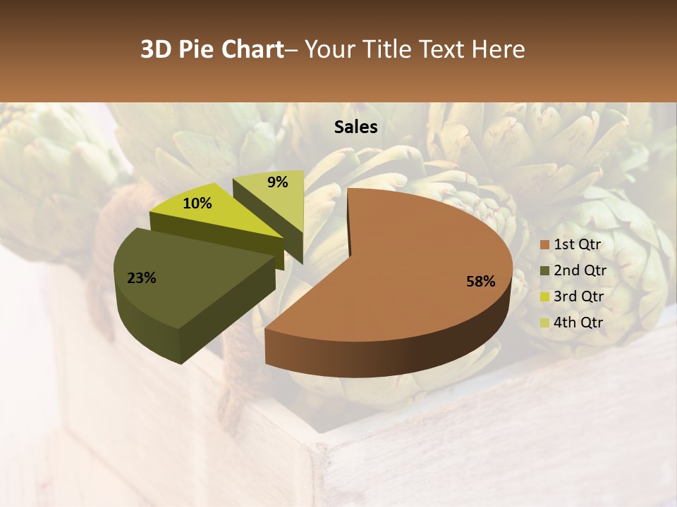 A Bunch Of Green Artichokes In A Wooden Box PowerPoint Template